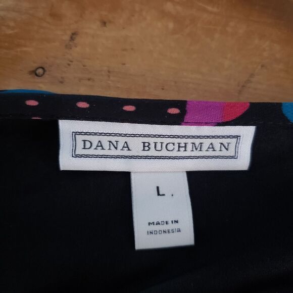 🦋3/$20 Dana Buchman Large Pink Purple Print Short Sleeve Layered Boxy Top - Picture 6 of 9